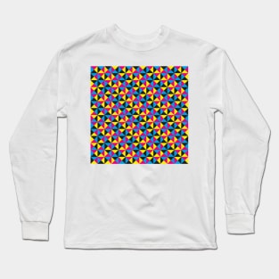 Geometric Triangle Pattern (CMYK) Long Sleeve T-Shirt